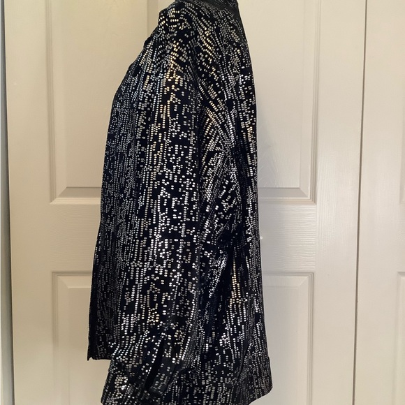 Sequin Black and Silver Bomber Jacket - Picture 2 of 11